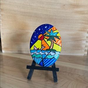 Tropical Island Art Rock Romero Britto Style